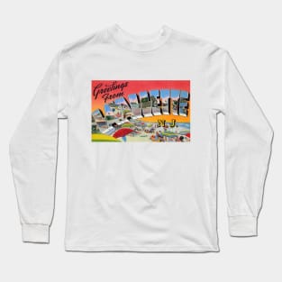 Greetings from Lavallette New Jersey, Vintage Large Letter Postcard Long Sleeve T-Shirt